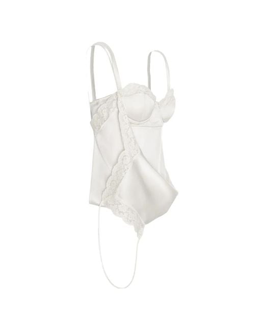 SEEN USERS White Picasso Lace-Trim Top