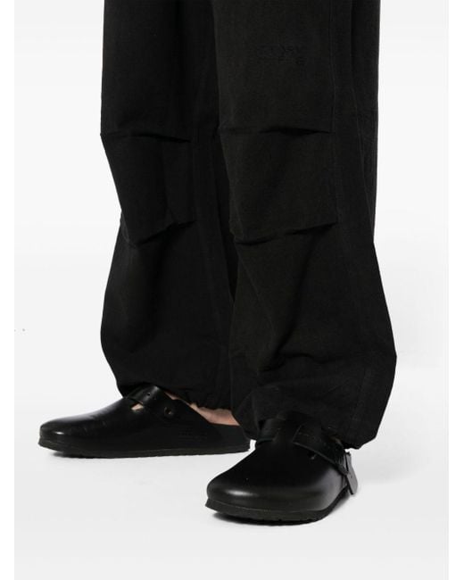 STORY mfg. Black Organic Cotton Straight Trousers for men