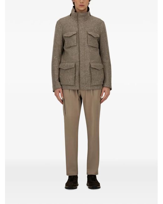 Herno Gray Wool Long-Sleeve Jacket for men