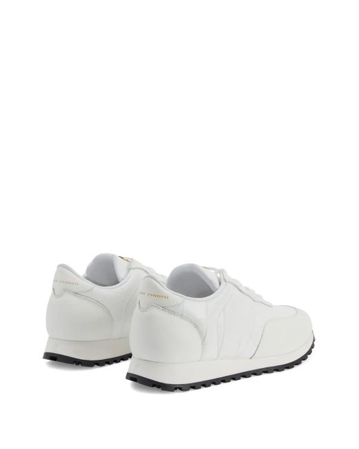 Giuseppe Zanotti White Jimi Crocodile-Effect Leather Sneakers for men
