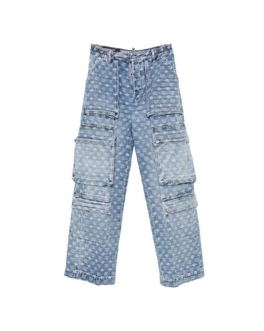 Vaqueros Con Monograma DSquared² de hombre de color Blue