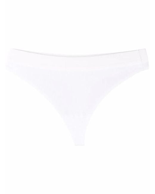 Wolford White Beaty Ribbed Thong