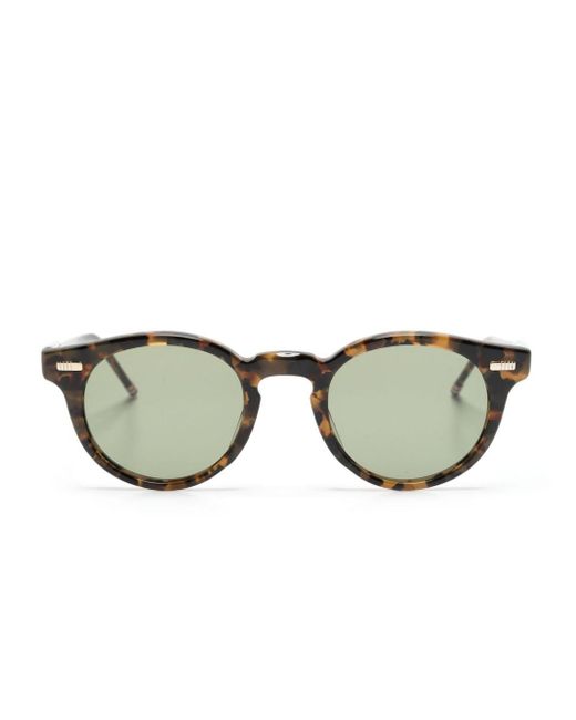 Thom Browne Brown Tortoiseshell Round-frame Sunglasses