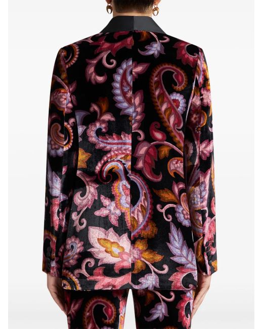 Etro Multicolor Velvet Jacket With Print