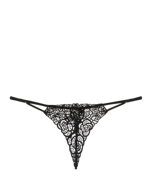 Fleur du Mal Natural Fleur Guipure V-String