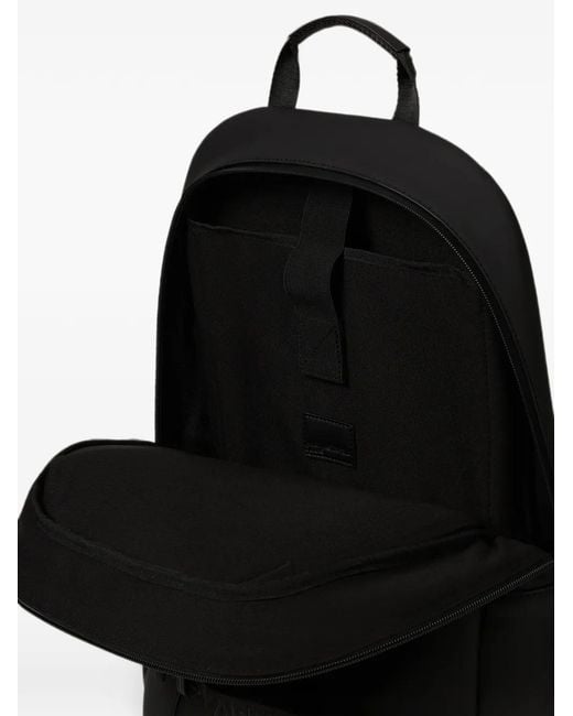 Karl Lagerfeld Black Coated Faux-Leather Backpack for men