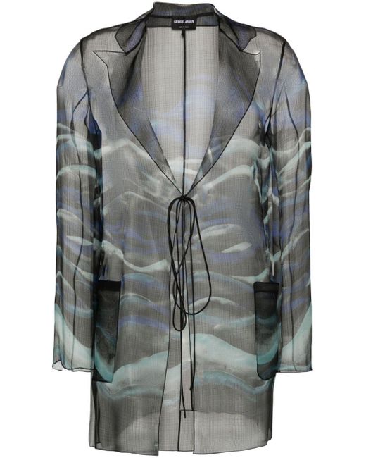 Blusa con estampado abstracto Giorgio Armani de color Gray