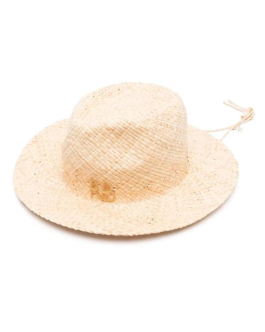Ruslan Baginskiy Natural Pearl-Embellished Fedora Hat