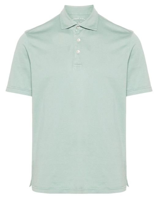 Fedeli Green Cutaway-collar Polo Shirt for men