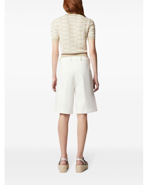 Tod's White Chain-motif Knitted Top