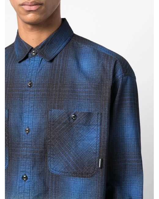 Neighborhood Blue Tiger-Print Visual-Effect Shirt for men