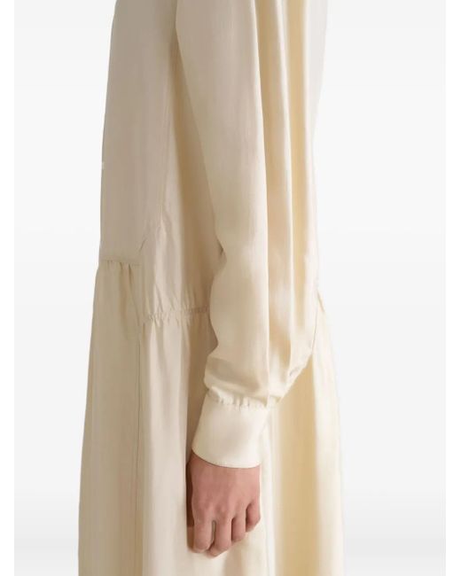 Lemaire Natural Geknöpftes Maxikleid Mit Raffungen