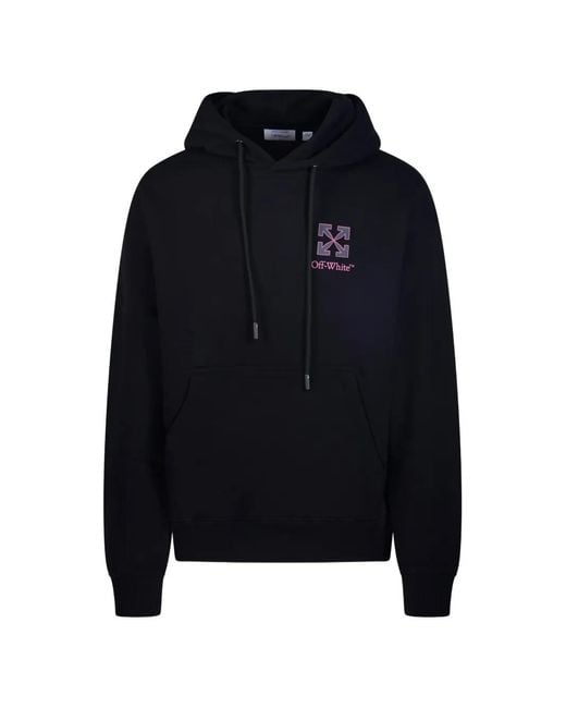 Off-White c/o Virgil Abloh Blue Minimalist Hoodie With Adjustable Drawstring And Subtle Logo for men