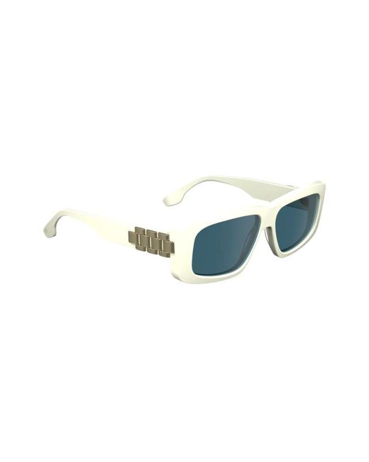 Victoria Beckham Blue Rectangle-Frame Sunglasses