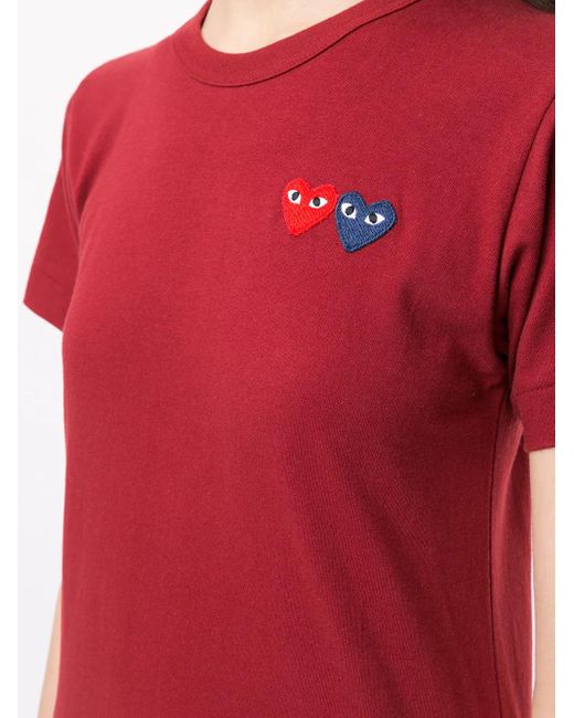 COMME DES GARÇONS PLAY Logo Embroidered Crew Neck T-Shirt