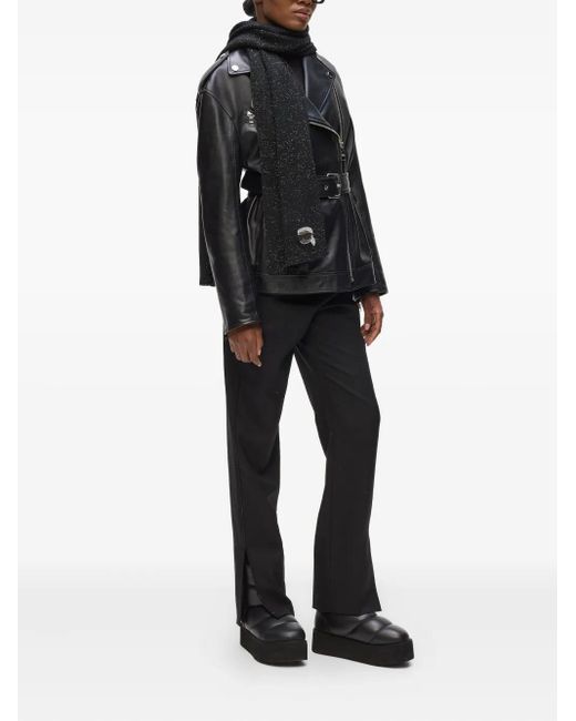 Karl Lagerfeld Black Ikon Rhinestone-Logo Scarf