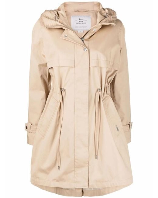 Woolrich Natural Havice Zip-Front Parka Coat