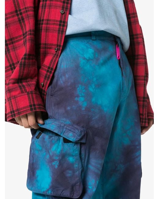 Off-White c/o Virgil Abloh Blue Tie-dyed Cargo Trousers for men