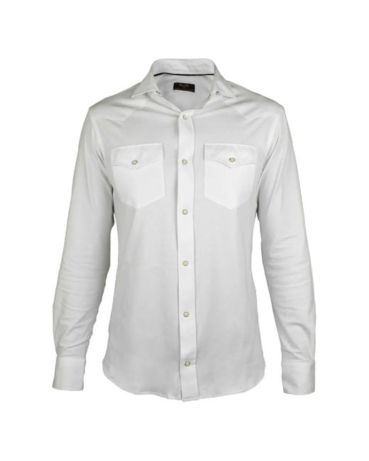 Moorer Gray Flap-Pocket Shirt for men