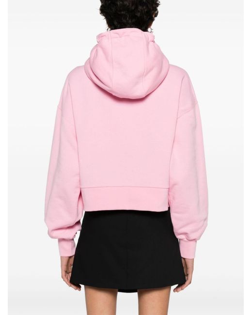 Gucci Pink Embroidered Cotton Hoodie