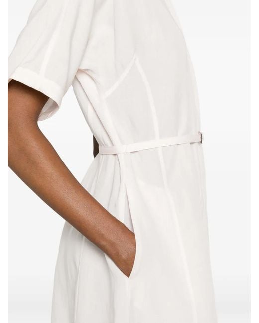 Boss White Dalinia Belted Short-Sleeve Mini Dress