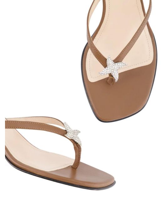 NODALETO White Dona Ariel Star-Detail Sandals