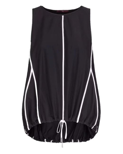 High Blue Drawstring Panelled Top