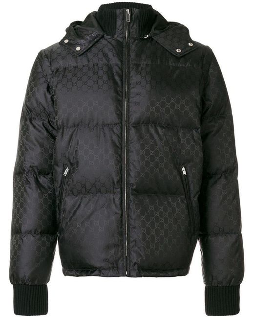 Gucci Black GG Jacquard Padded Jacket for men
