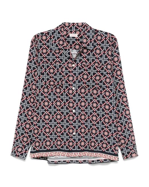 Fursac Gray Graphic-Print Shirt for men