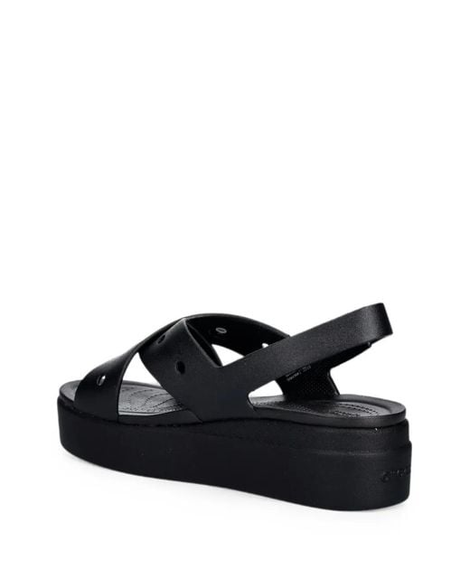 CROCSTM Blue Brooklyn 4U Cross Strap Platform Sandals