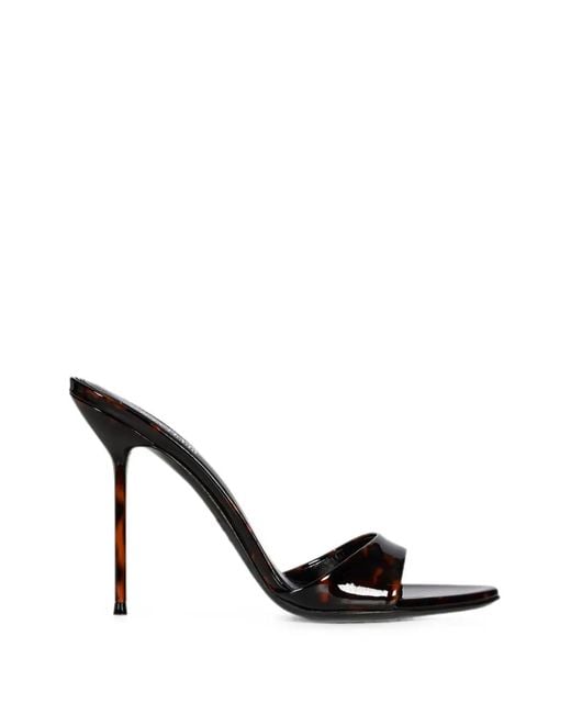 Paris Texas Black Tortoiseshell-Effect Stiletto-Heel Sandals