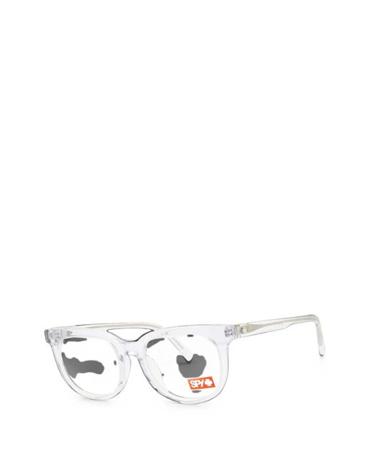Spy White Bewilder Round-Frame Glasses