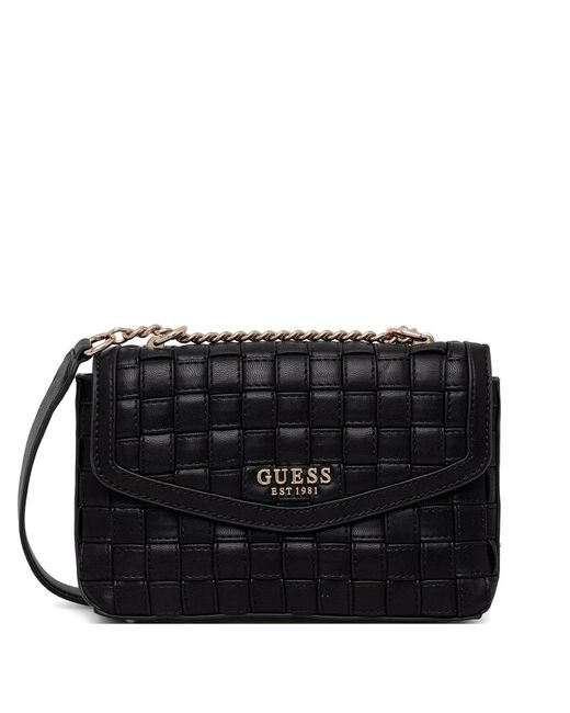 Guess Black Woven Crossbody Bag
