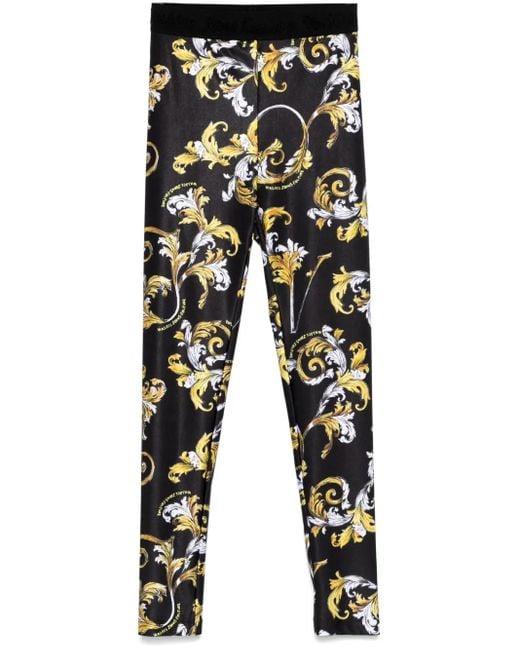 Versace Jeans Couture Black Leggings Mit "Barocco"-Print