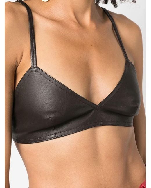 The Mannei Black Sierra Leather Bralette