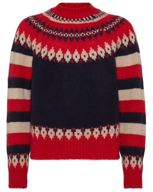 メンズ DSquared² インターシャ セーター Red