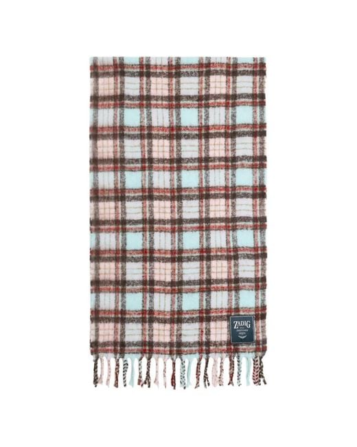 Zadig & Voltaire White Joan Tartan Scarf