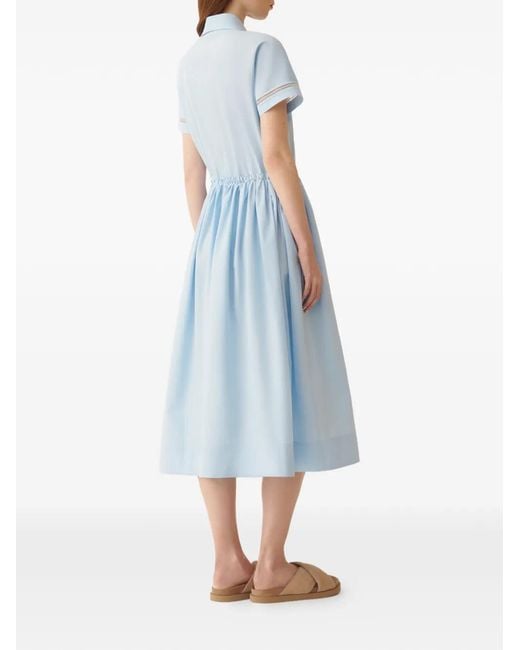 Fabiana Filippi Blue Drawstring Shirt Dress