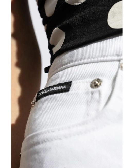 Dolce & Gabbana White Jeans With Flared Legs