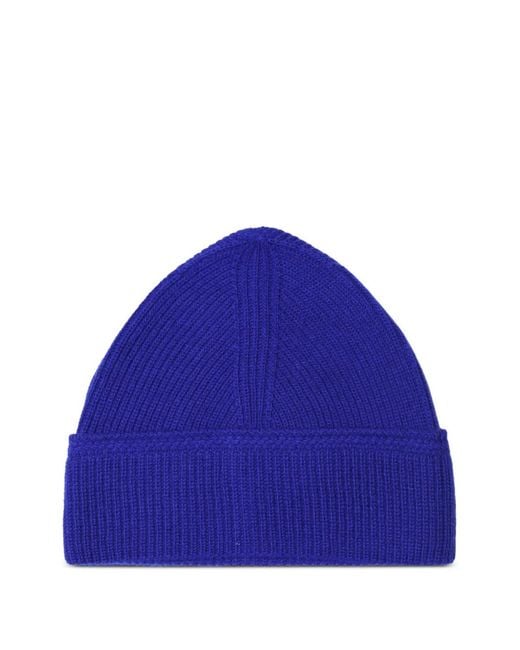 Paura Blue Ribbed Beanie for men