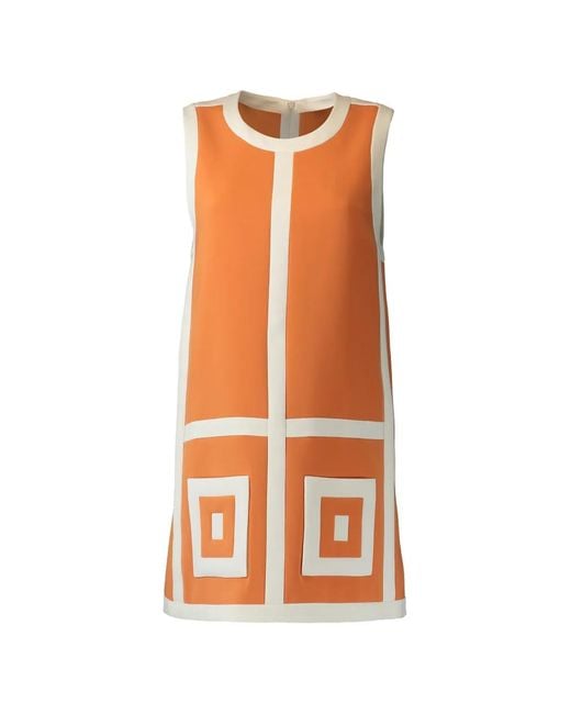 Alexis Orange Estara Geometric-Pattern Mini Dress
