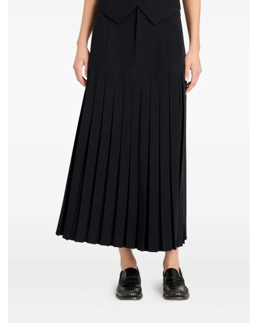 Cinq À Sept Black Pleated Panel Skirt