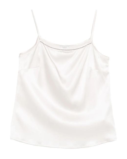 Peserico White Stretch-Silk Top