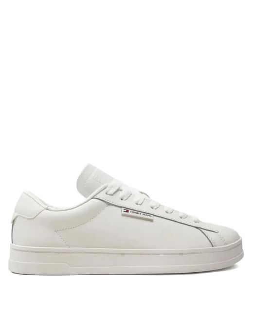メンズ Tommy Hilfiger レザースニーカー White
