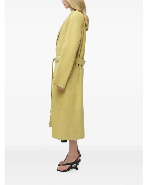Jonathan Simkhai Yellow Enola Suede Coat
