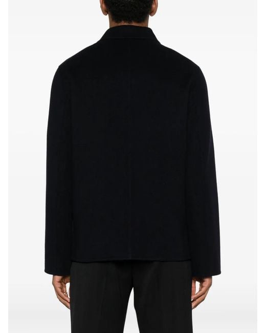 Sandro Black Buttoned Patch-Pocket Jacket for men