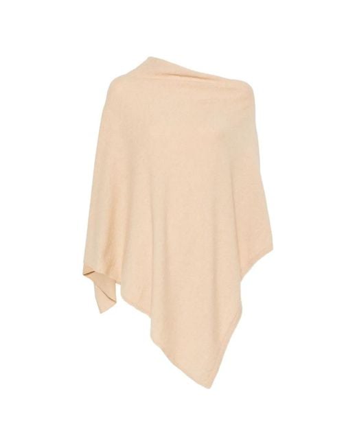 SERGIO MORETTI FIRENZE White Asymmetric-Neck Poncho