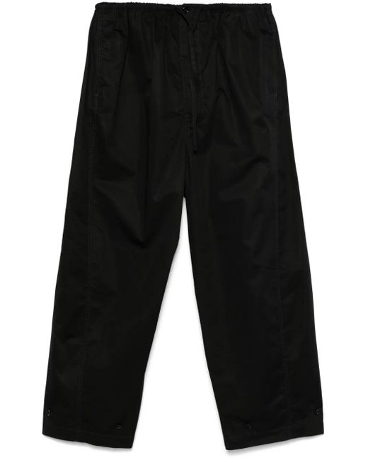 Lemaire Black Drawstring Straight Trousers for men