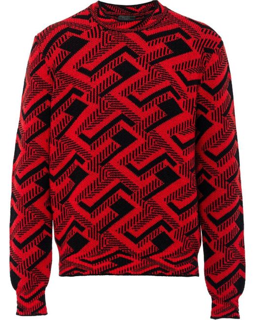mens geometric jumper