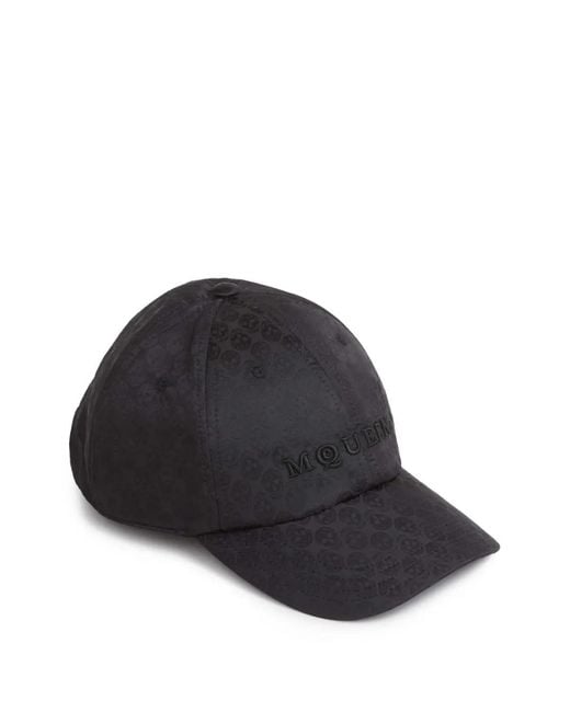 McQueen Black Patterned Cap Hat for men
